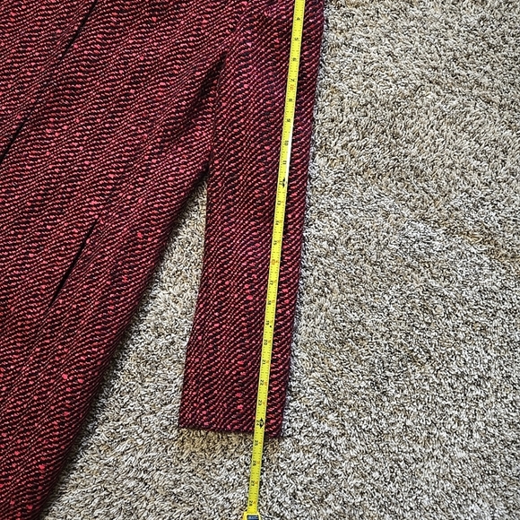 Doncaster Ladies Red And Black Wool Blend Tweed Mid Length Jacket Size 10 - Picture 8 of 11